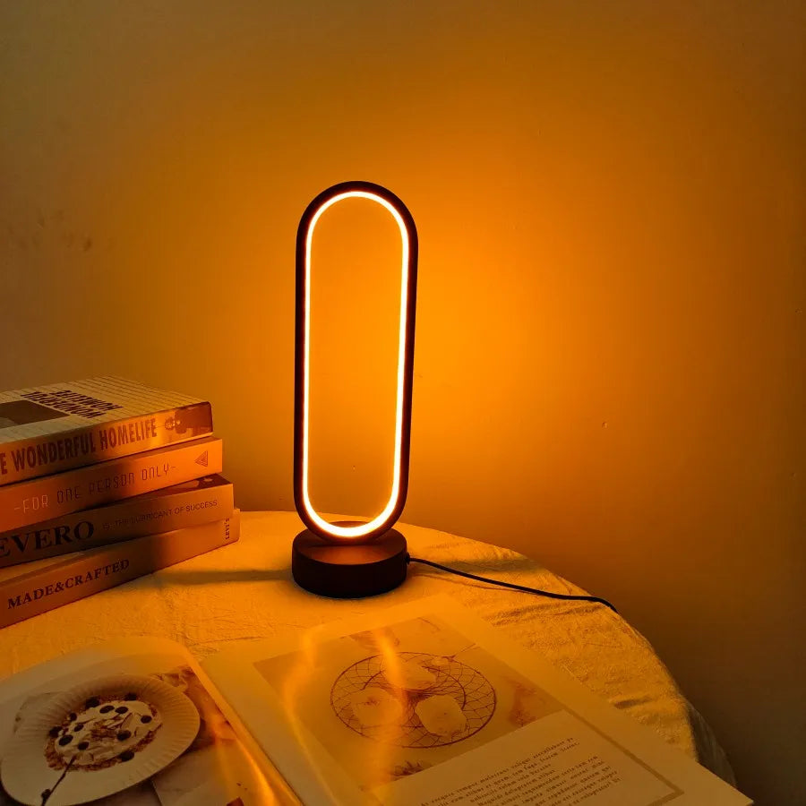 Ring-Shaped LED Night Light, Adjustable Brightness for Bedroom and Living Room, 3-Color Bedside Lamp