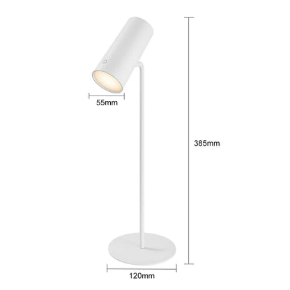 LED Desk Lamp for Study, Eye Protection, USB Rechargeable, Touch Dimming, Reading Light, Bedside Table Lamp