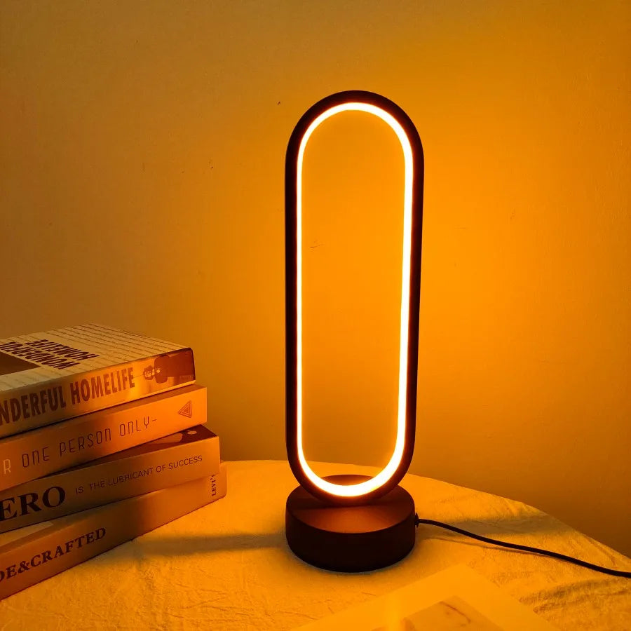 Ring-Shaped LED Night Light, Adjustable Brightness for Bedroom and Living Room, 3-Color Bedside Lamp