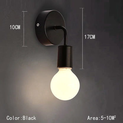 Lámpara de pared con bola de cristal LED negra y dorada, luz tapizada para sala de estar, dormitorio, mesita de noche, pasillo y escalera, 110 V/220 V